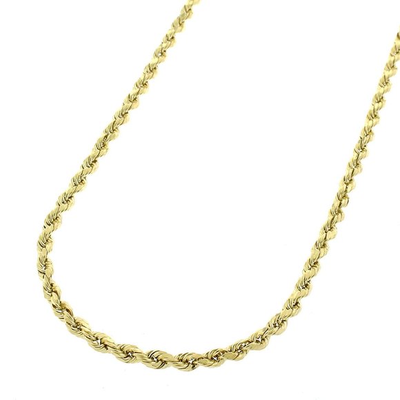 10kt SOLID Real Yellow Gold Diamond Cut ROPEChain Necklace 26" 2.00mm 6.70 gr